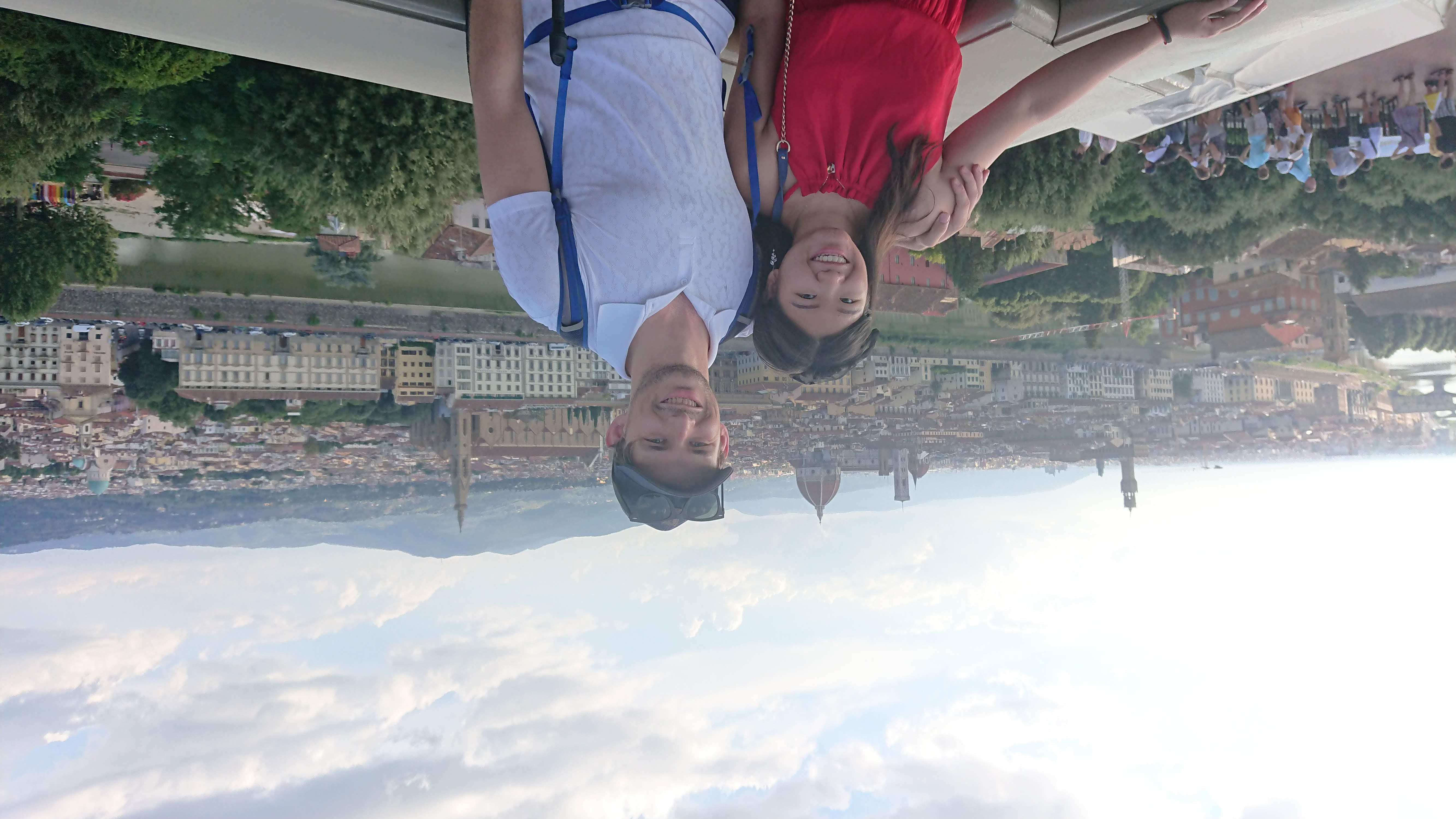 Martin and Jing in Florence, with the beautiful city of florence in the background